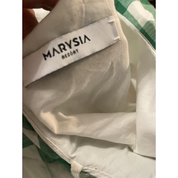 Marysia Resort Midi Dress •M/L• Cotton Chain Strap Gingham Ruffle $265 - Picture 10 of 10